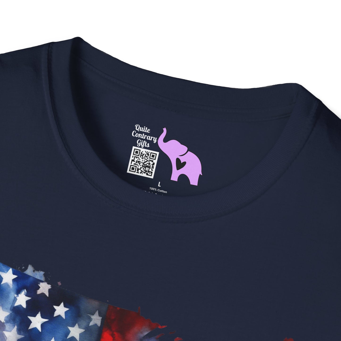 American-Shaped Flag Watercolor Adult T-Shirt