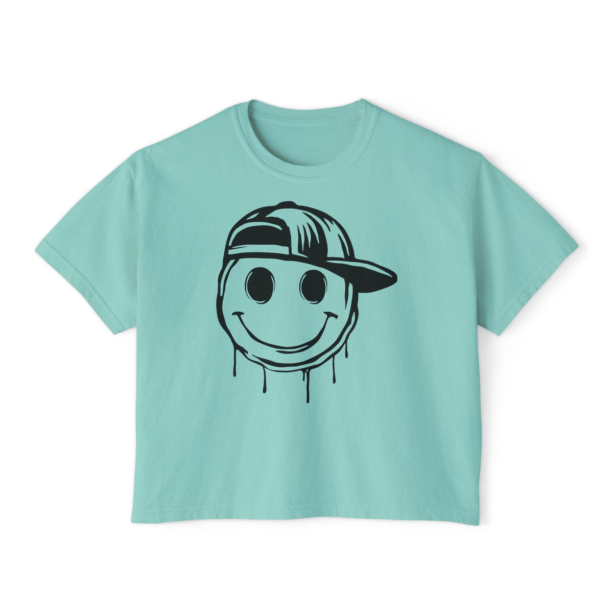 Melty Smiley Face w/Hat Women's Boxy Tee