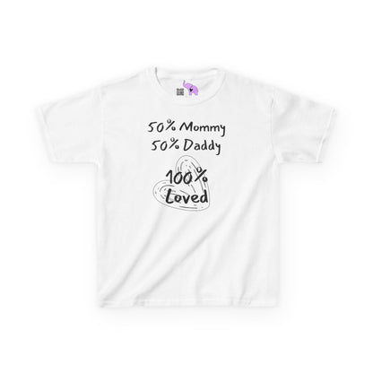 50% Mommy 50% Daddy 100% Loved Kids Heavy Cotton™ Tee