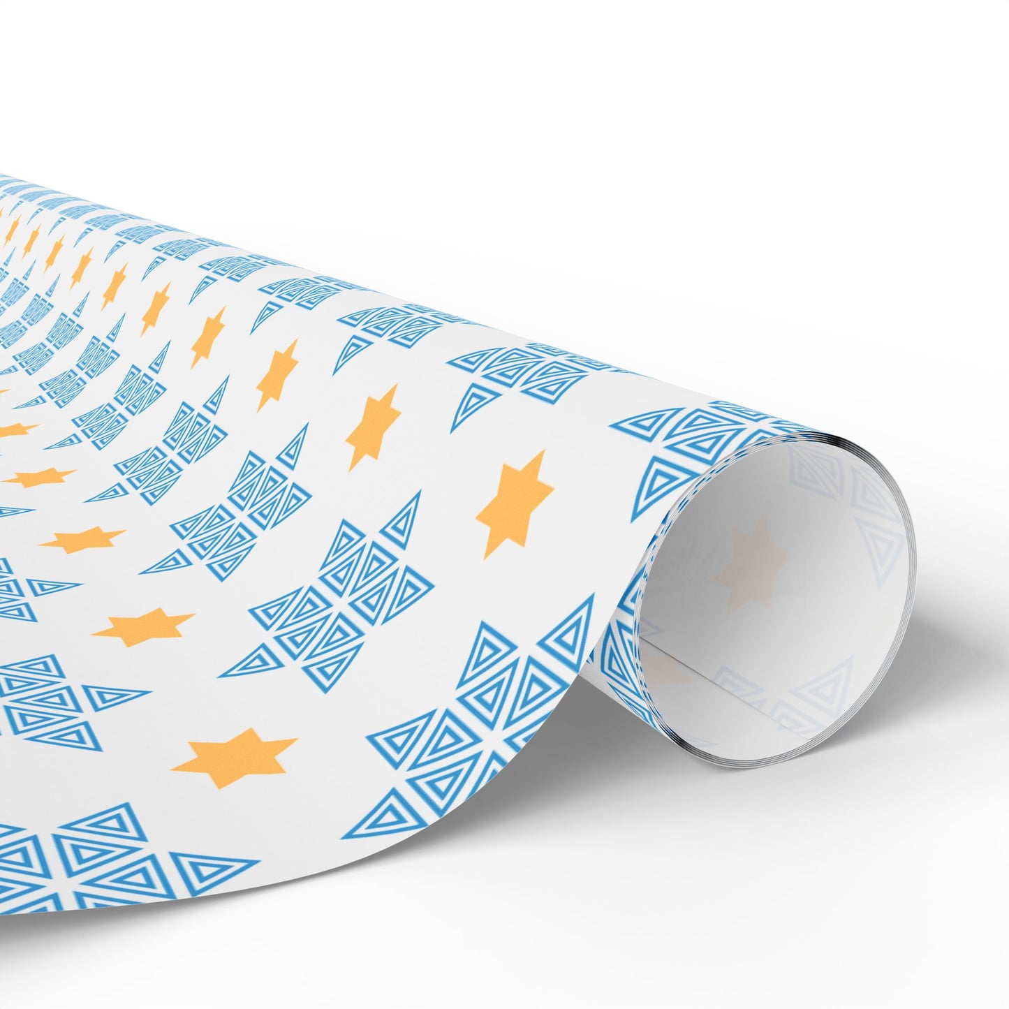 Blue/Gold Star of David Hanukkah Wrapping Paper
