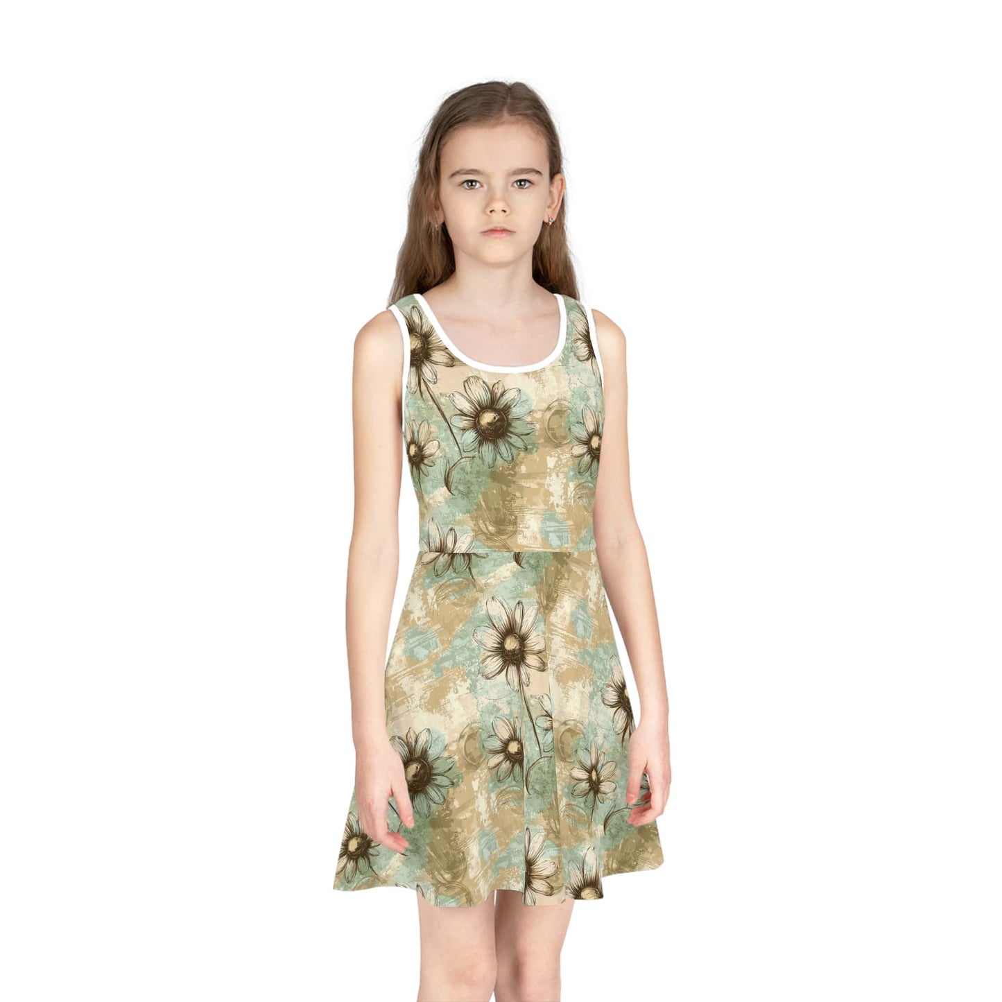 Worn Meadow Daisies Girls' Sleeveless Sundress