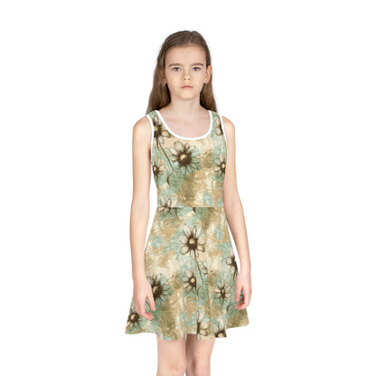 Worn Meadow Daisies Girls' Sleeveless Sundress