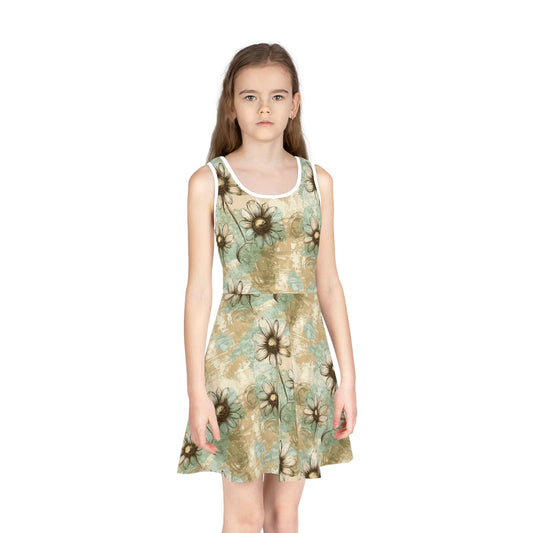 Worn Meadow Daisies Girls' Sleeveless Sundress