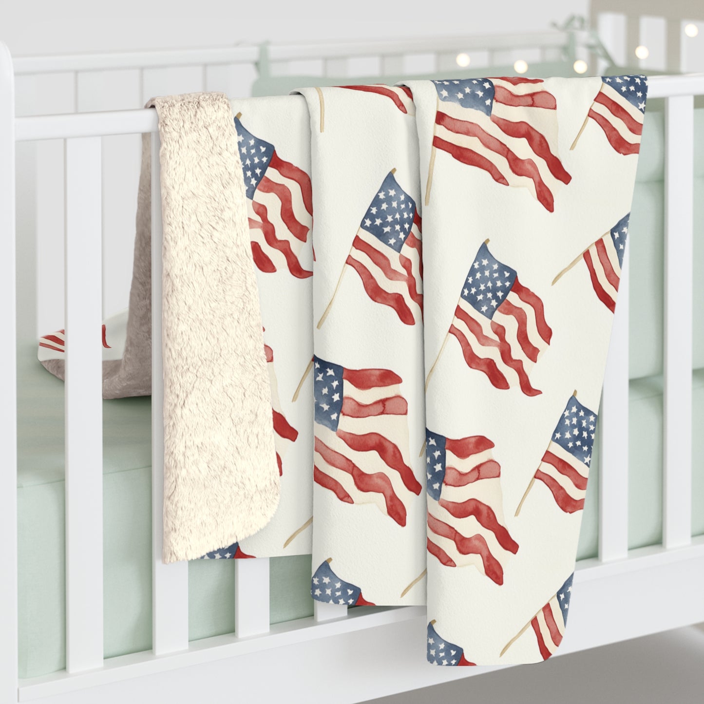 Waves of Freedom Sherpa Fleece Blanket