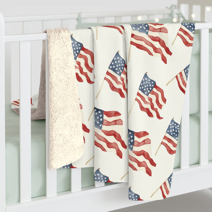 Waves of Freedom Sherpa Fleece Blanket