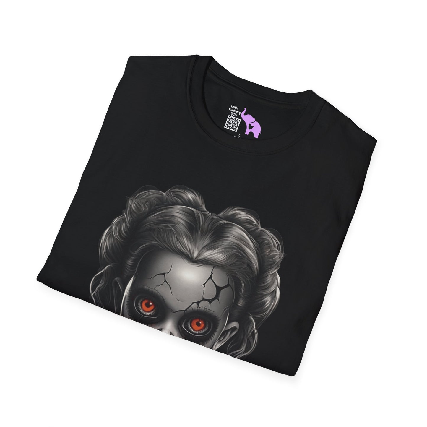 Creepy Girl Doll 2 Adult T-shirt