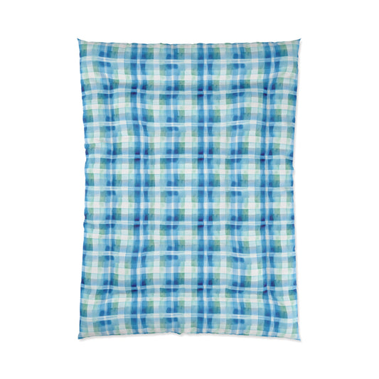 Ocean Sunset Plaid Comforter