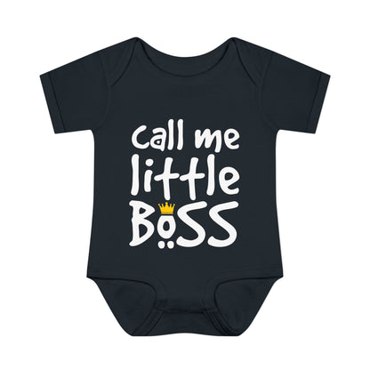 Call Me Little Boss (Crown) Infant Baby Rib Bodysuit