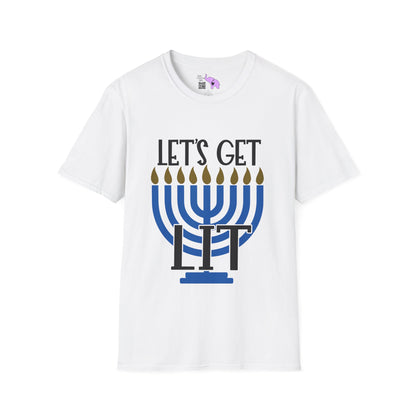 Lets Get Lit Menorah Adult T-shirt