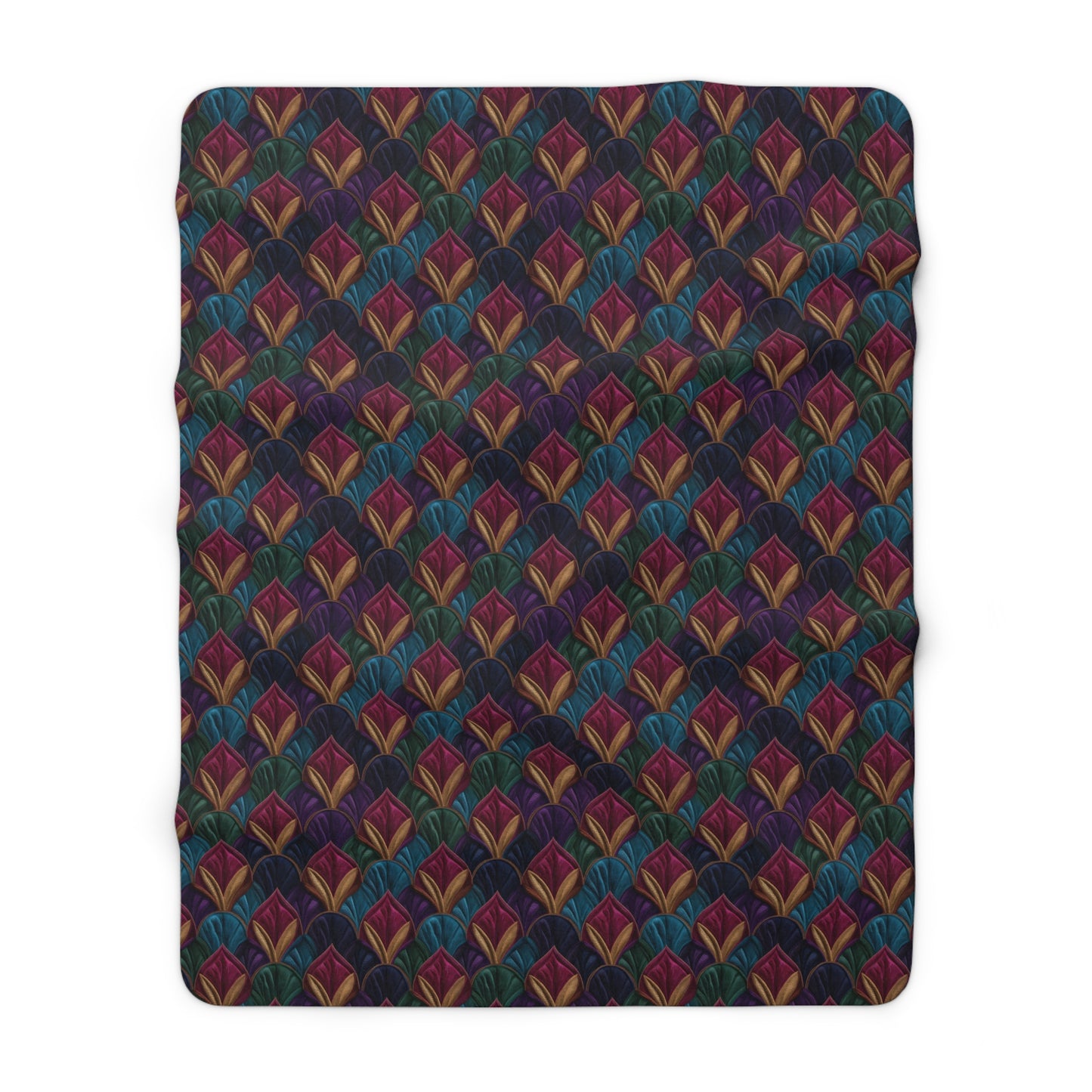 Velvet Night Garden Print Fleece Blanket