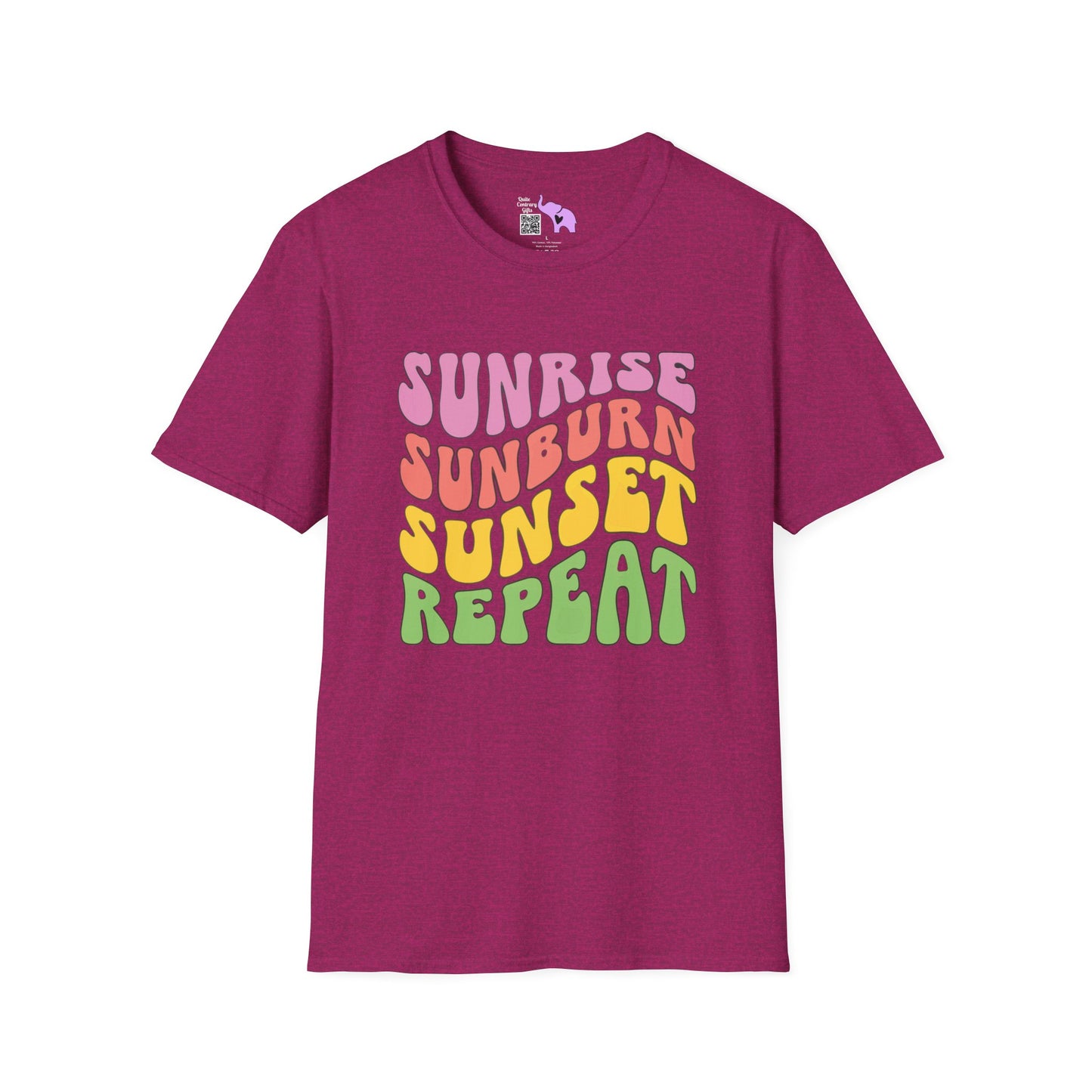 Sunrise Sunburn Sunset Repeat Adult T-shirt