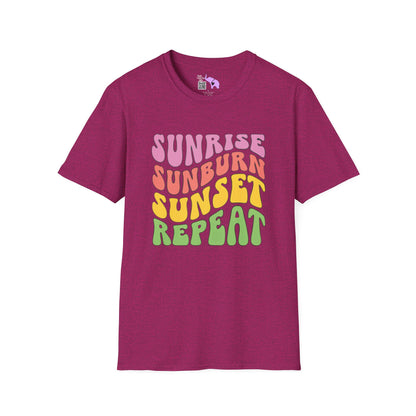 Sunrise Sunburn Sunset Repeat Adult T-shirt