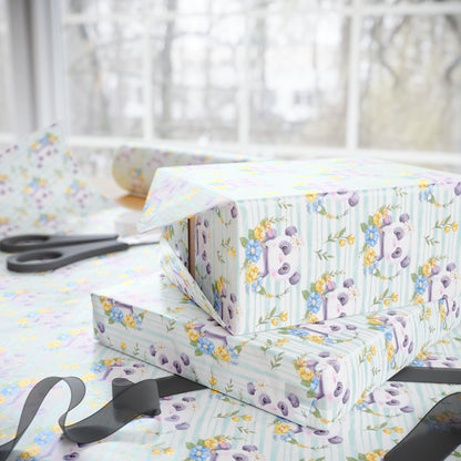 Pandas in Bloom Wrapping Paper