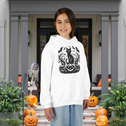 Whiskers at Witching Hour Youth Heavy Blend Hoodie