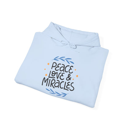 Hanukkah Peace Love & Miracles 2 Heavy Blend™ Hooded Sweatshirt