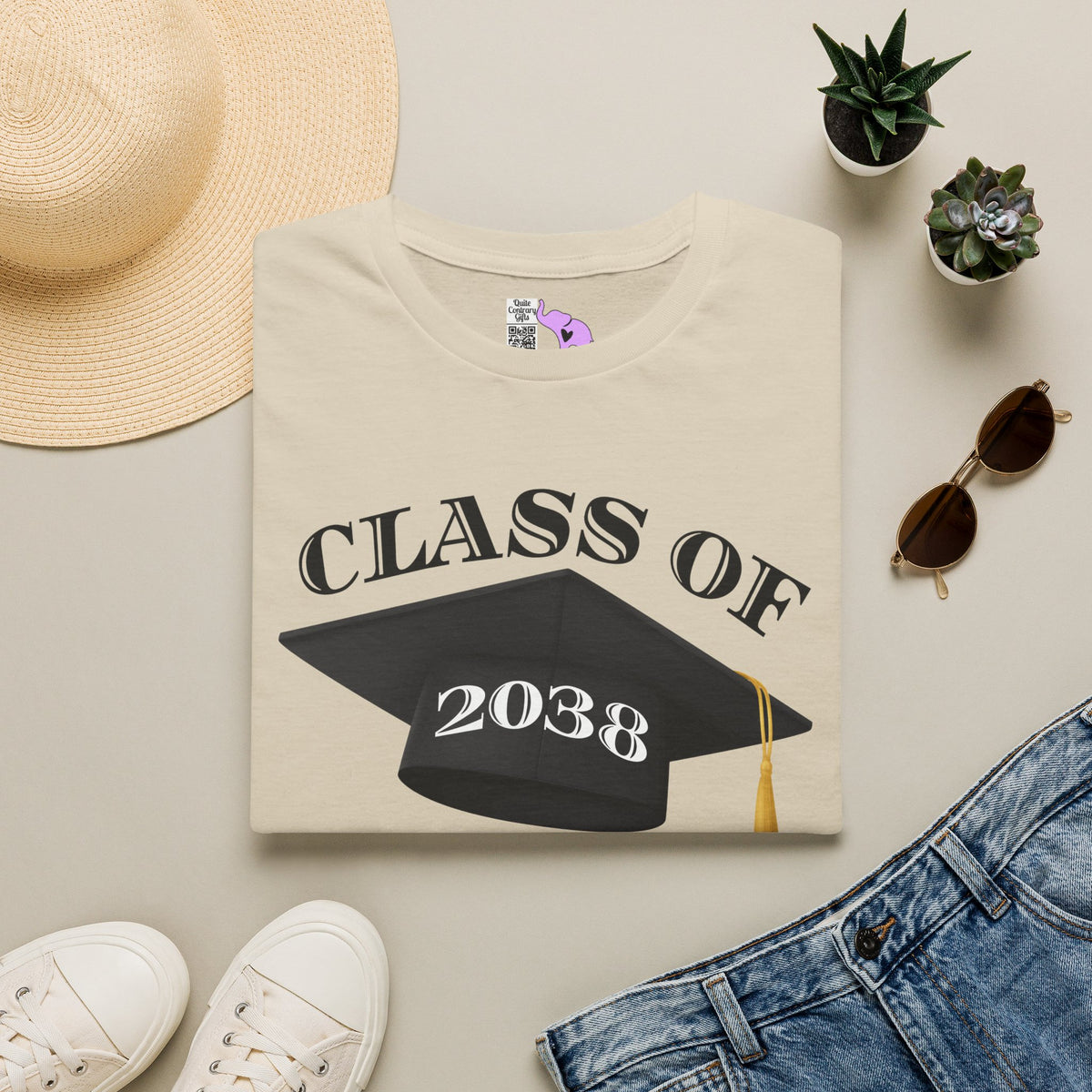 Class of 2038 Unisex Tshirt for 2026/27 First Grader (Style 2)