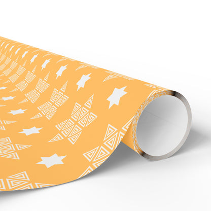 Gold Star of David Hanukkah Wrapping Paper