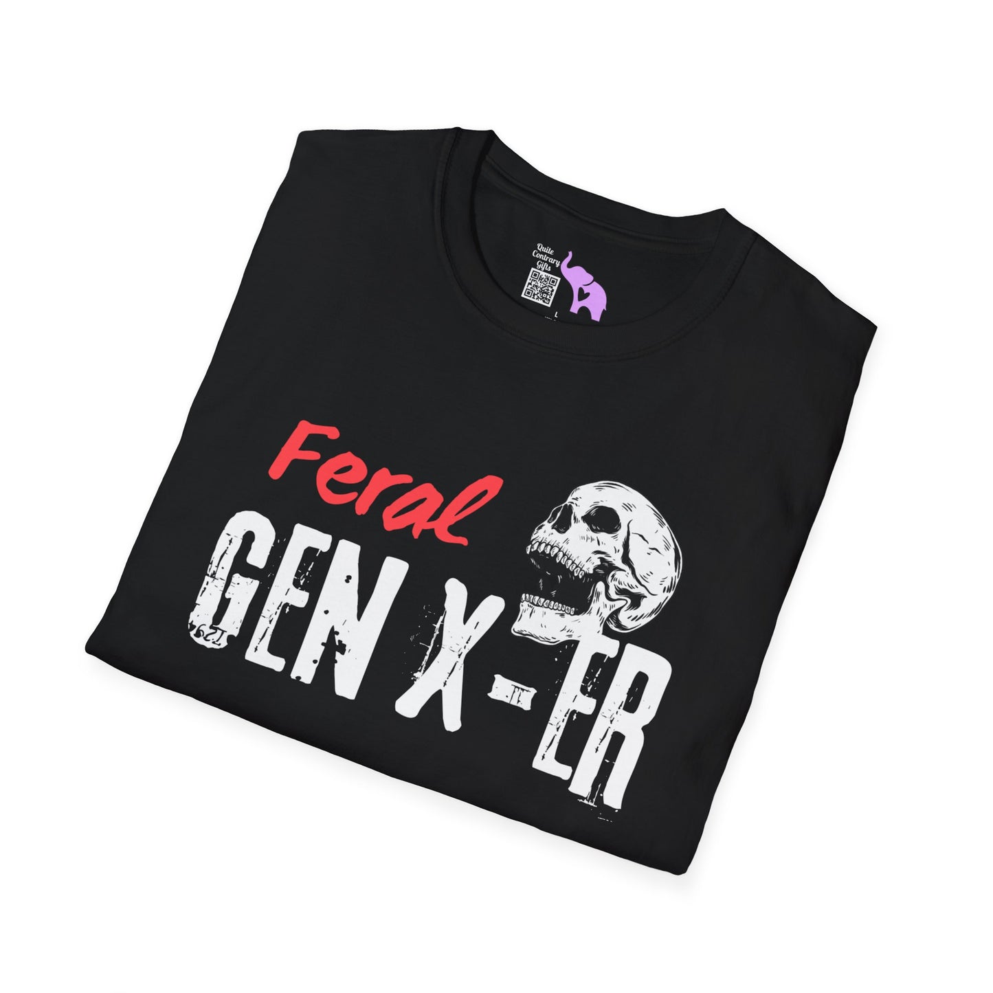 Feral GenXer w/Skull Adult T-shirt