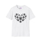 Paw Print Heart Adult T-shirt