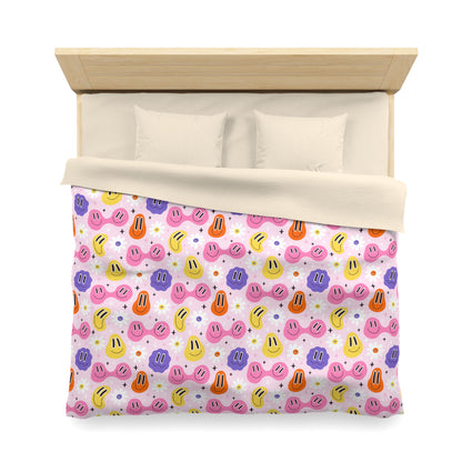 Whimsical Smiley Faces Microfiber Duvet Cover