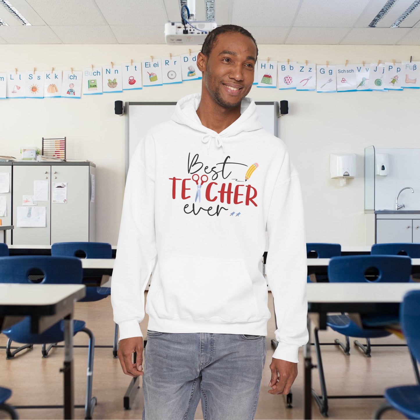 Best Teacher Ever Heavy Blend™ Hooded Sweatshirt