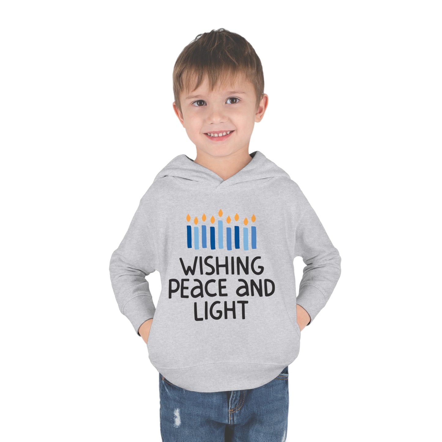 Hanukkah Wishing Peace & Light 2 Toddler Pullover Fleece Hoodie