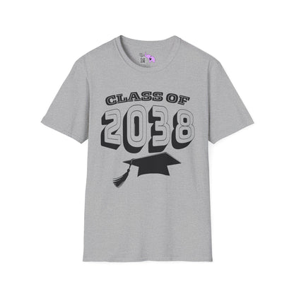 Class of 2038 Unisex Tshirt for 2025/26 Kindergarteners