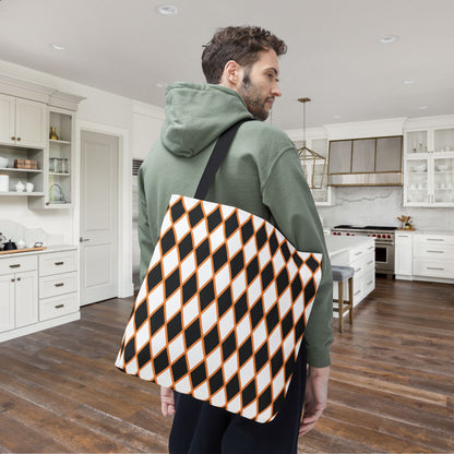 Midnight Ember Harlequin Canvas Tote Bag