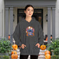 Spooky Skeleton Stitch w/Ghosts and Pumpkins  Heavy Blend™ Hooded Sweatshirt