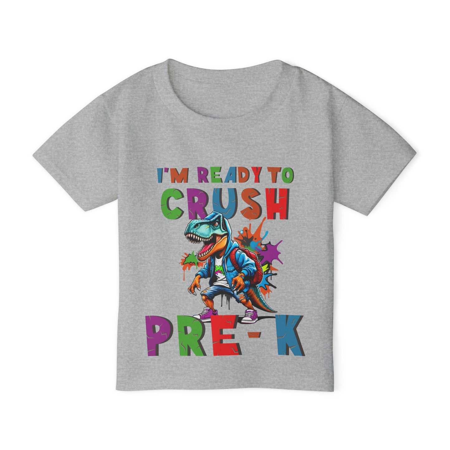 I'm Ready to CRUSH Pre-K Dinosaur Heavy Cotton™ Toddler T-shirt