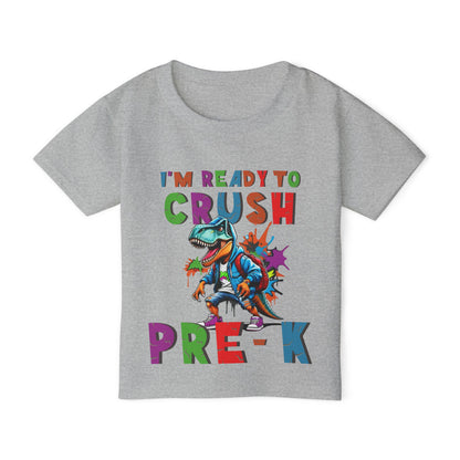 I'm Ready to CRUSH Pre-K Dinosaur Heavy Cotton™ Toddler T-shirt