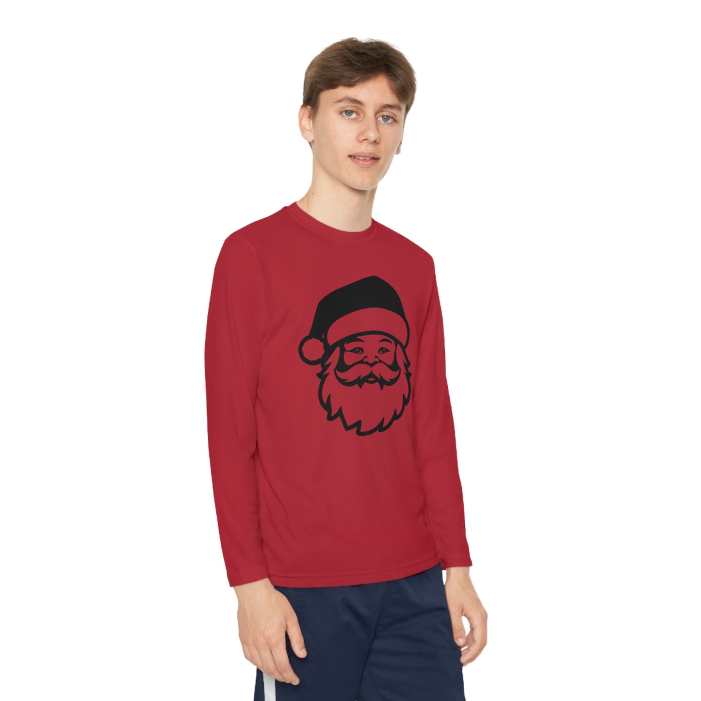 Santa Face Youth Long Sleeve Tee