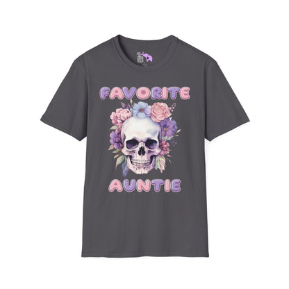 Favorite Auntie Skull Purple/Pink Adult T-shirt