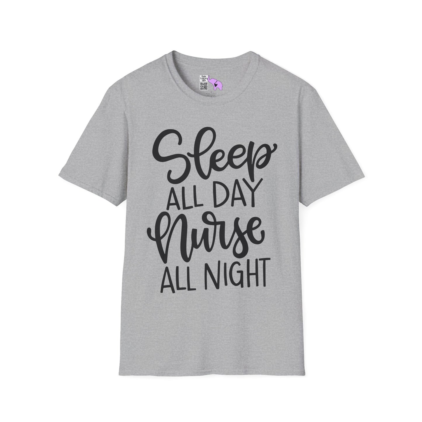 Sleep All Day Nurse All Night Adult T-shirt