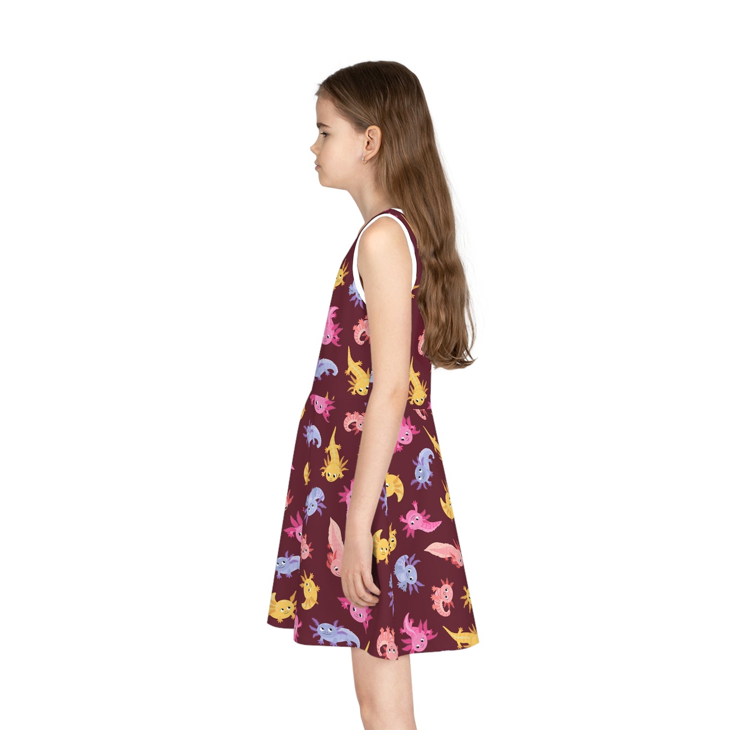 Crimson Axolotls Girls' Sleeveless Sundress
