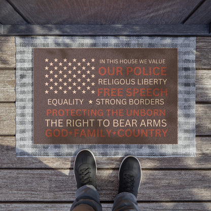 In This House Patriotic Doormat