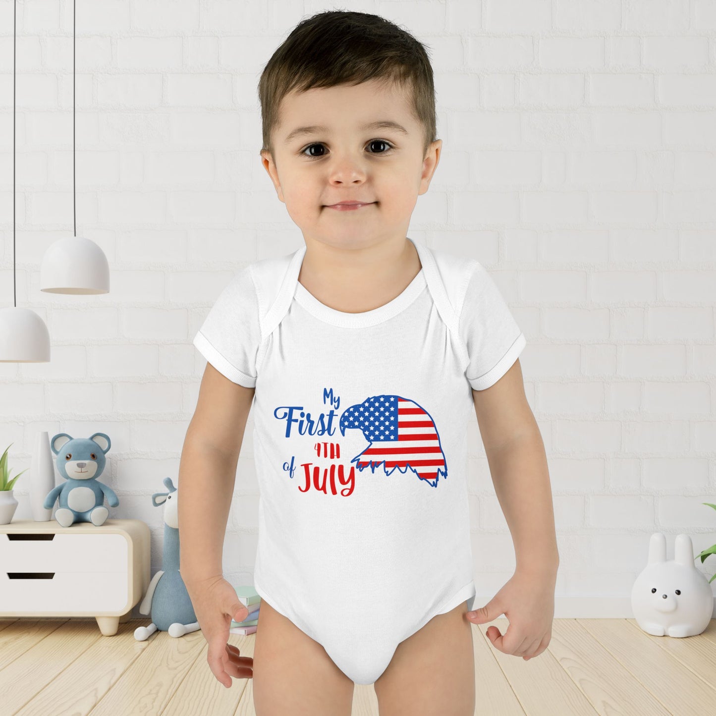 My First 4th of July (Eagle) Baby Rib Bodysuit
