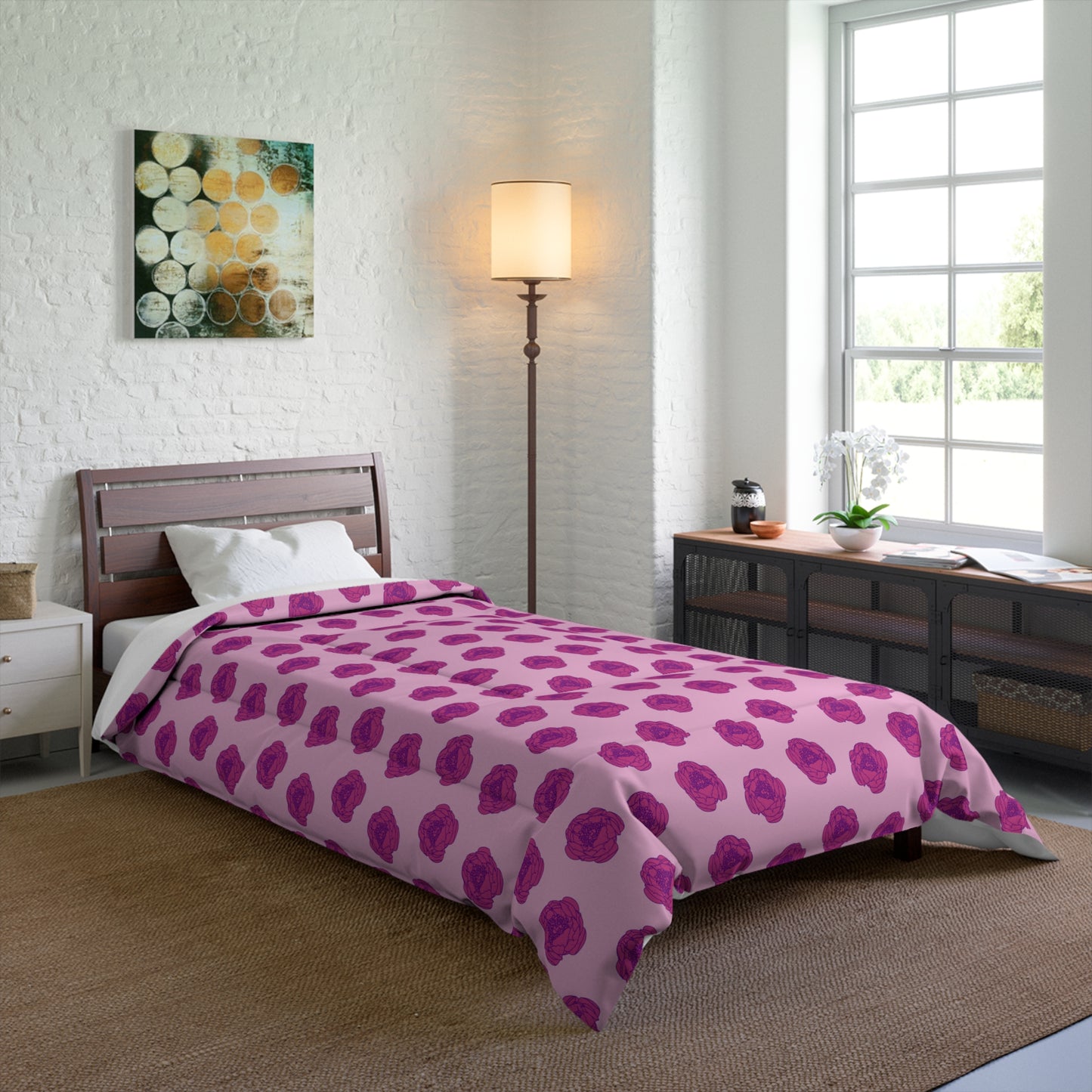 Rosy Dream Peonies Basic Bedding Set