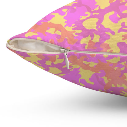 Sunset Sorbet Camo Throw Pillow