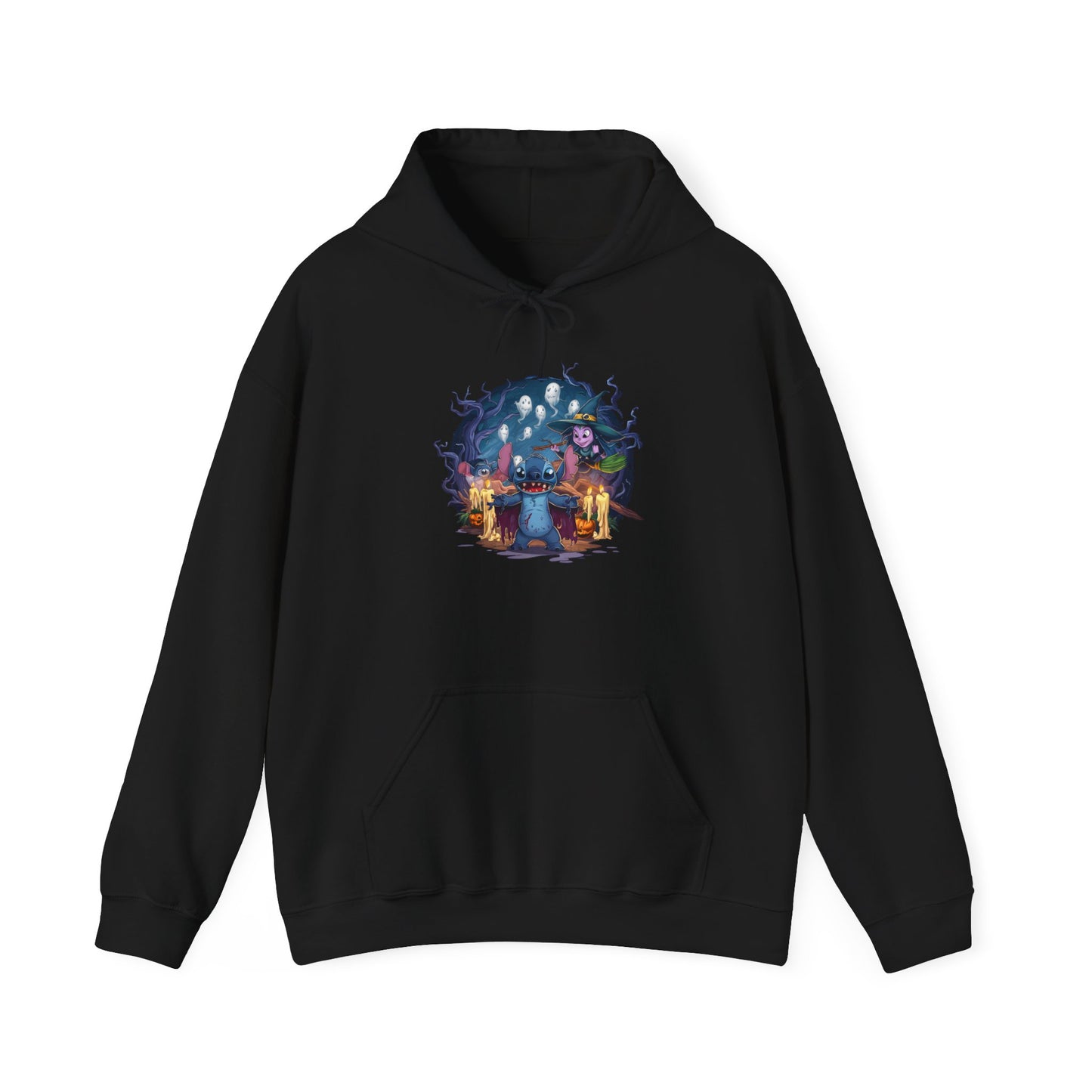 Spooky Stitch Ghosts and Witch Heavy Blend™ Hooded Sweatshirt
