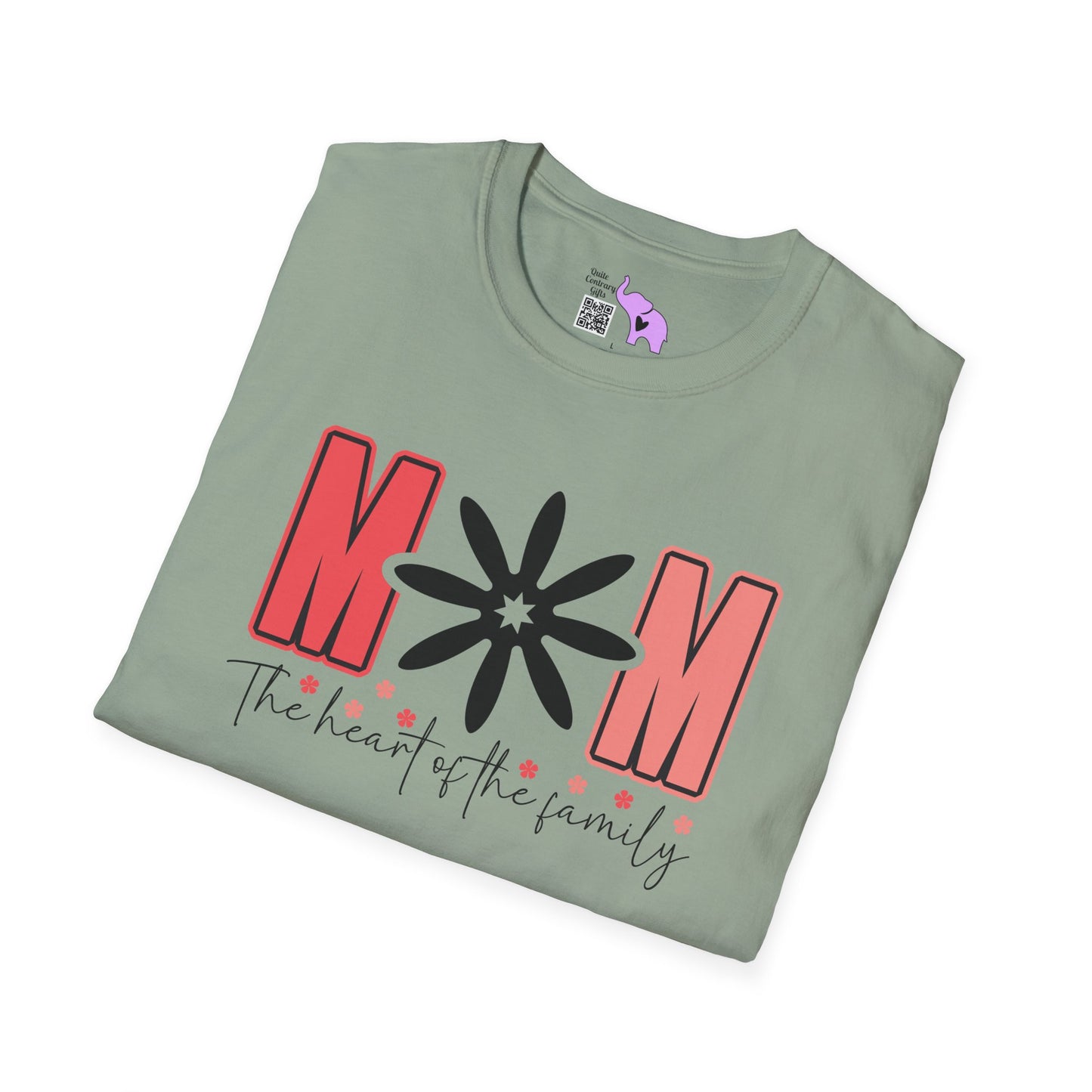 Mom The Heart Of The Family Adult T-shirt