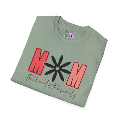 Mom The Heart Of The Family Adult T-shirt