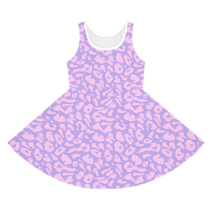 Cotton Candy Cheetah Print Girls' Sleeveless Sundress