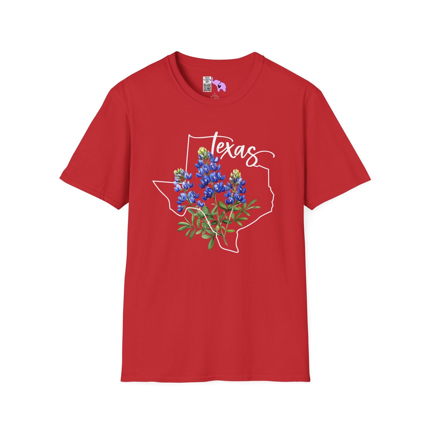 Texas Bluebonnets Outline Adult T-shirt