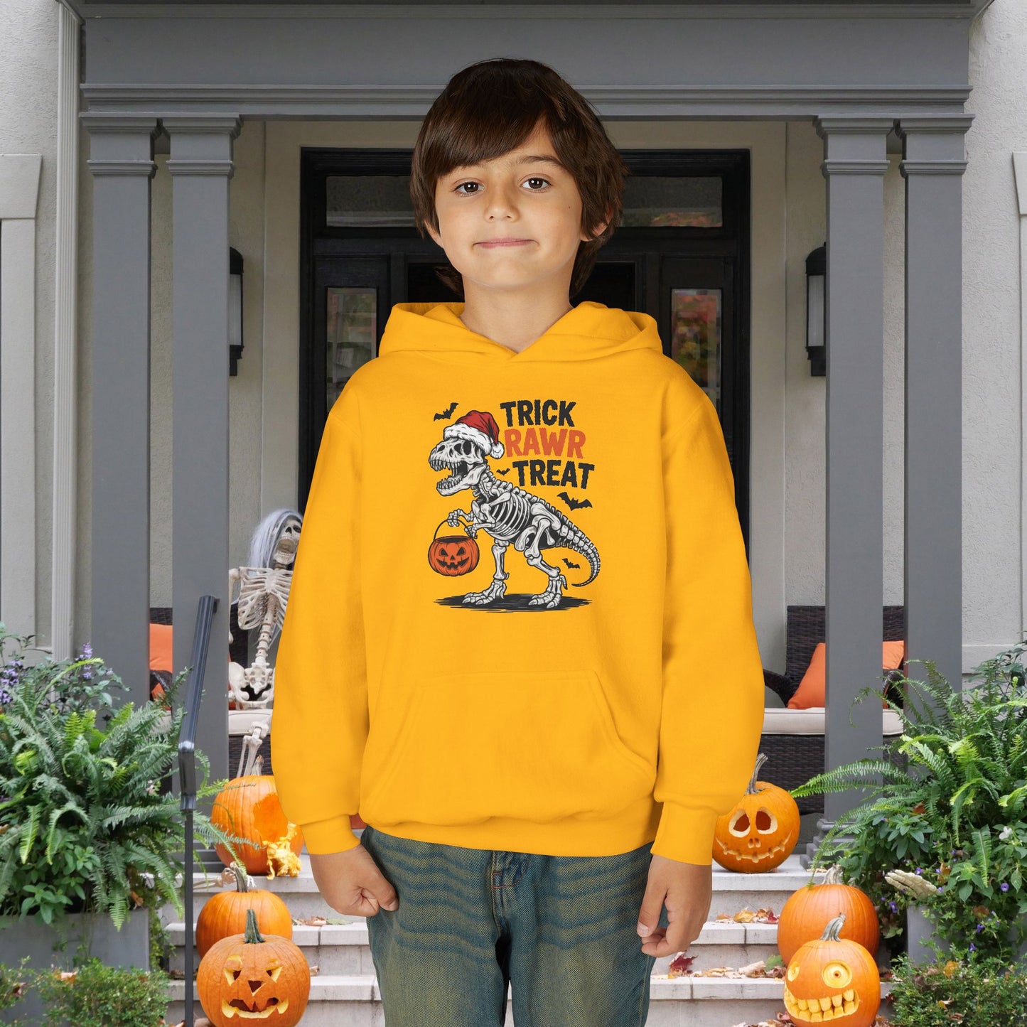 Trick Rawr Treat Youth Heavy Blend Hoodie