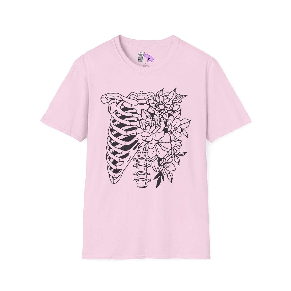 Floral Ribcage Adult T-shirt