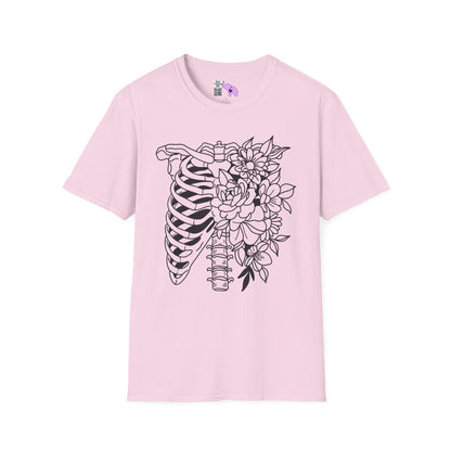 Floral Ribcage Adult T-shirt