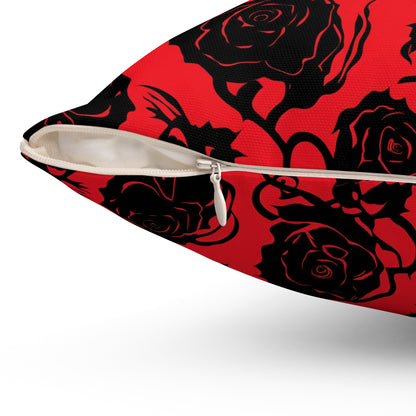 Crimson Masquerade Throw Pillow