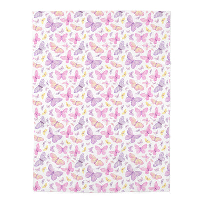 Pastel Butterfly Dreams Baby Swaddle Blanket
