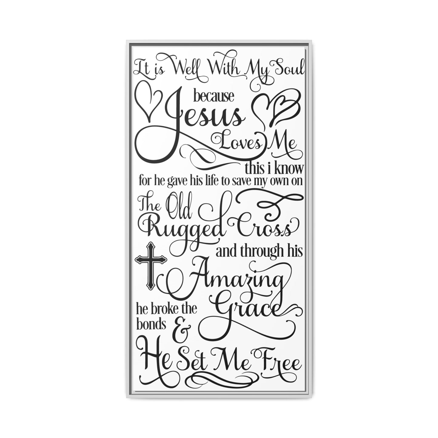 Hymnal Poem Framed Canvas Bathroom Art
